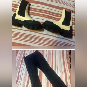 Outfit
Black Wide Leg Ripped Jeans
Cream&Black Combat Moto Boots
Cropped Tank